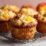 Bakery Style Peach Cobbler Muffins Recipe