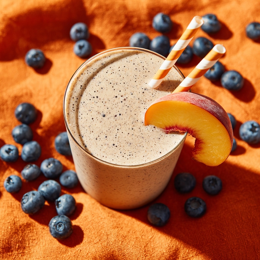 Blueberry Peach Milkshake Recipe - Recipe Image