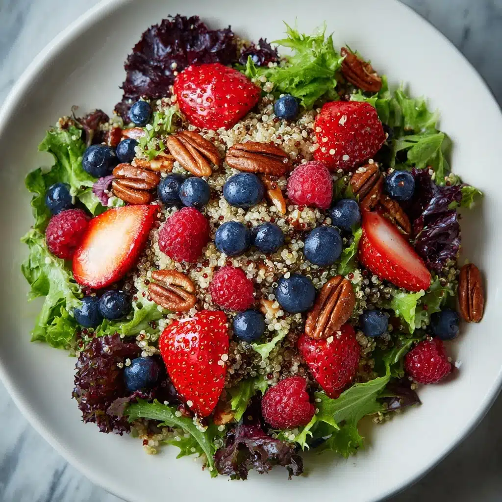 Berry Pecan Quinoa Salad with Homemade Berry Vinaigrette Recipe - Recipe Image