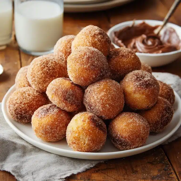 Nutella Stuffed Pumpkin Donut Holes Recipe