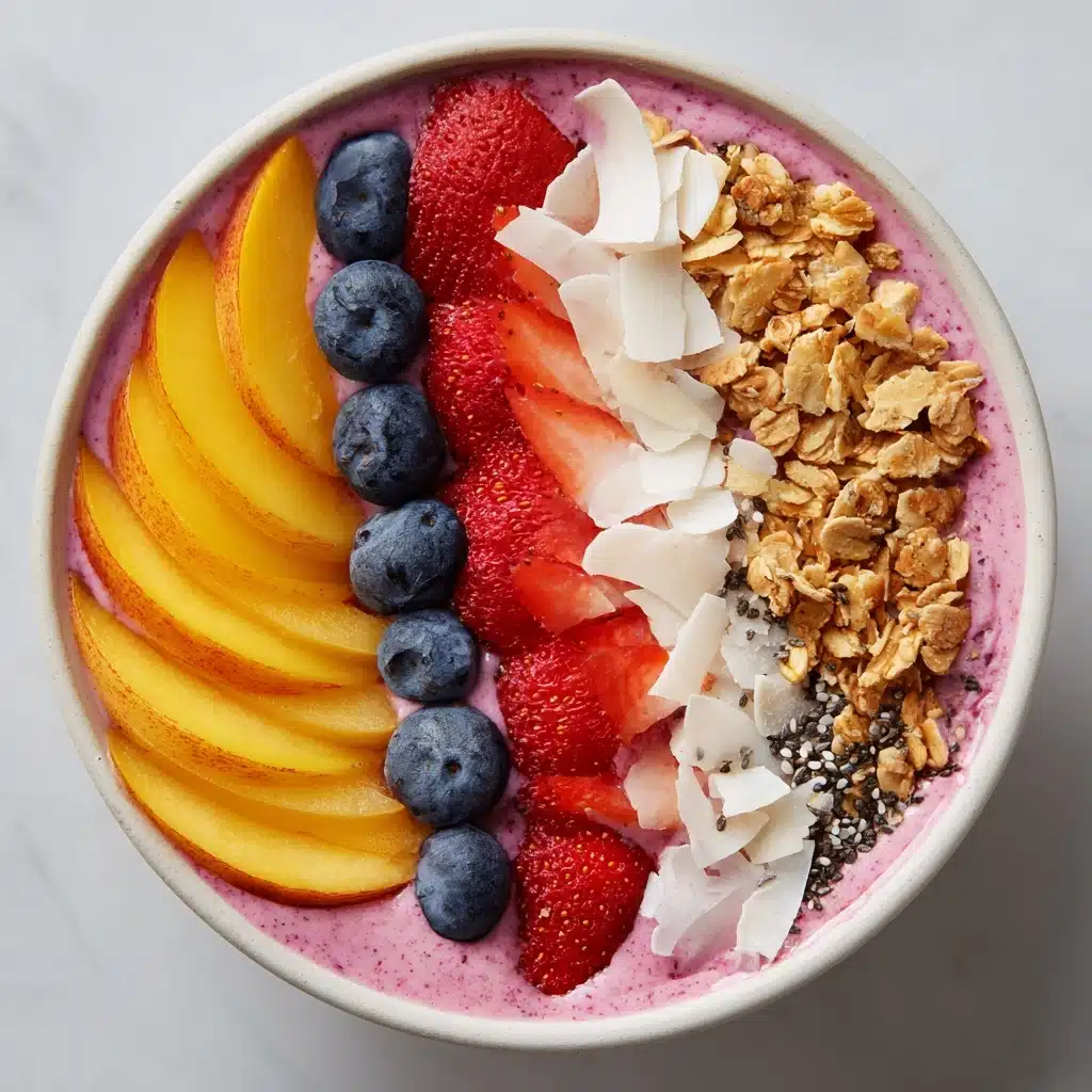 Berry, Peach and Coconut Smoothie Bowl Recipe - Recipe Image