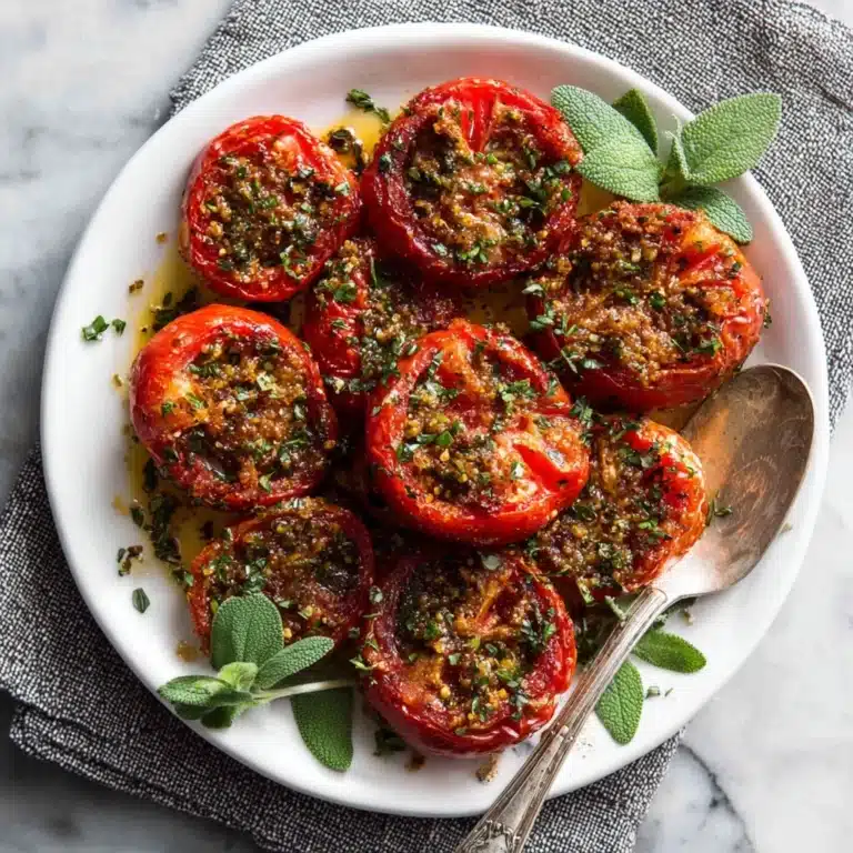 Roasted Plum Tomatoes with Garlicky Toasted Pecans Recipe