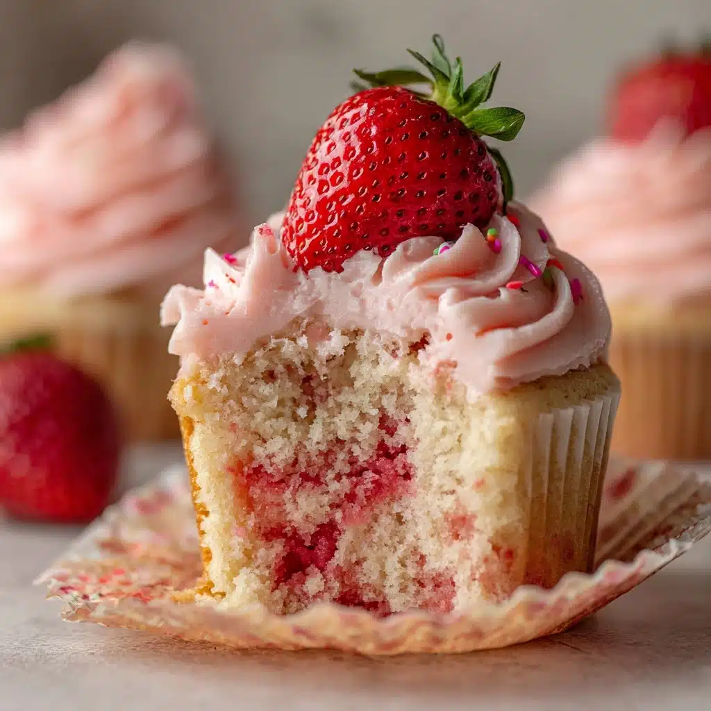 Strawberry Cupcakes with Strawberry Buttercream Recipe - Recipe Image