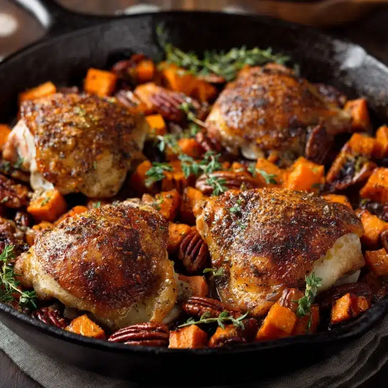 Honey Roasted Chicken and Sweet Potatoes Skillet Recipe