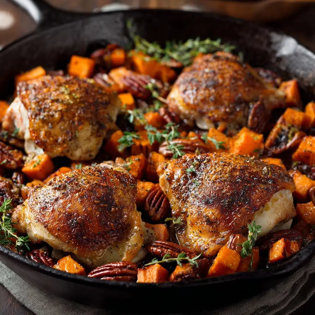 Honey Roasted Chicken and Sweet Potatoes Skillet Recipe