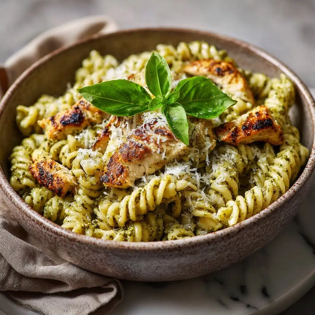 One Pot Creamy Pesto Chicken Pasta Recipe - Recipe Image