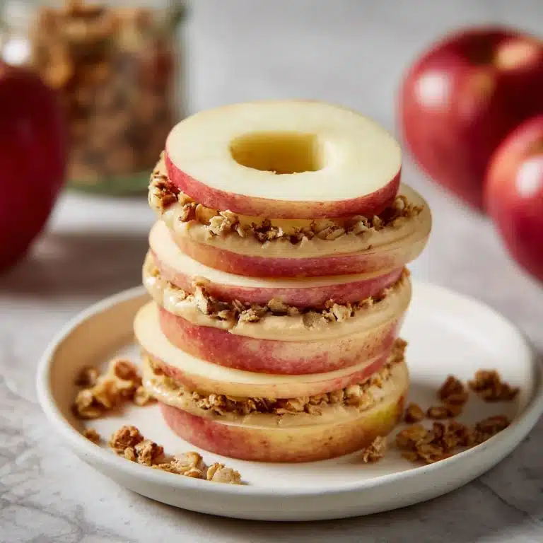 Peanut Butter Apple Sandwiches with Granola Recipe