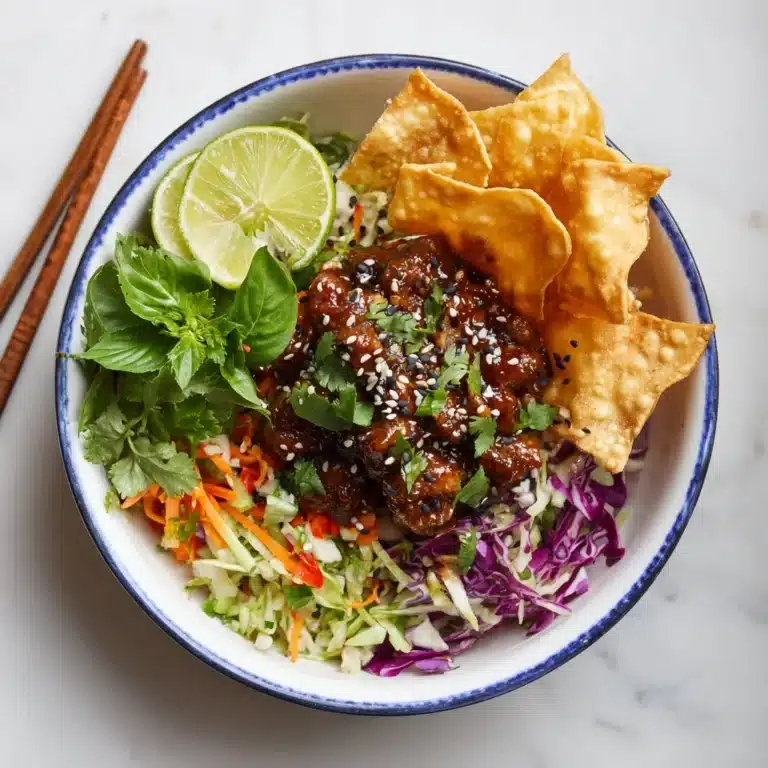 Teriyaki Chicken Wonton Taco Bowls Recipe