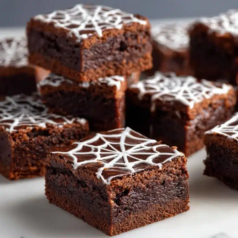 White Chocolate Spiderweb Brownies Recipe