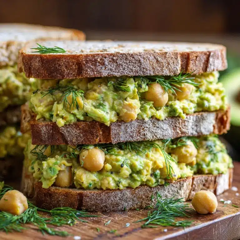 Smashed Chickpea Avocado Dill Pickle Sandwiches Recipe