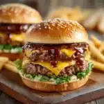 Teriyaki Parmesan Burgers with American Cheese Recipe