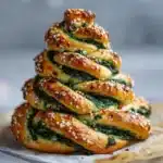 Christmas Tree Spinach Dip Breadsticks Recipe