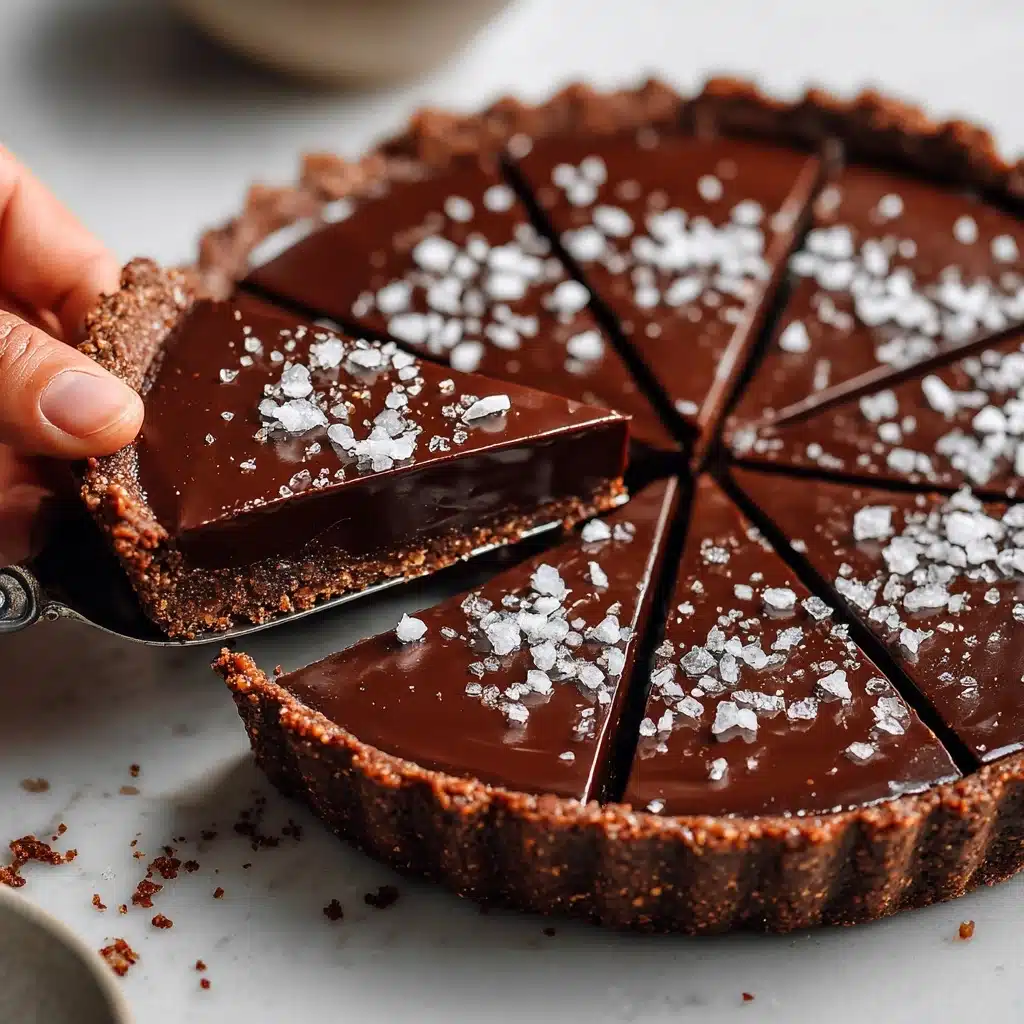 The Most Amazing Salted Dark Chocolate Tart Recipe - Recipe Image