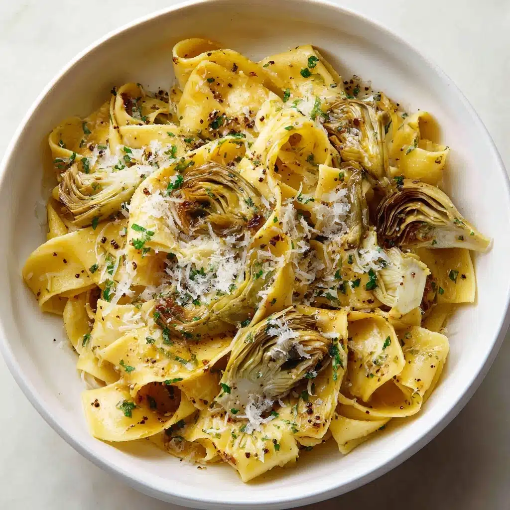 Lemon Brown Butter Pasta with Roasted Artichokes and Fennel Recipe - Recipe Image