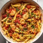 Shrimp Pasta with Creamy Tomato Basil Sauce Recipe