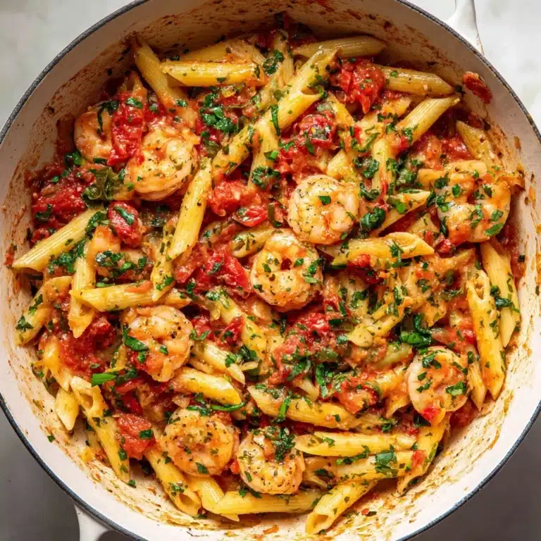 Shrimp Pasta with Creamy Tomato Basil Sauce Recipe