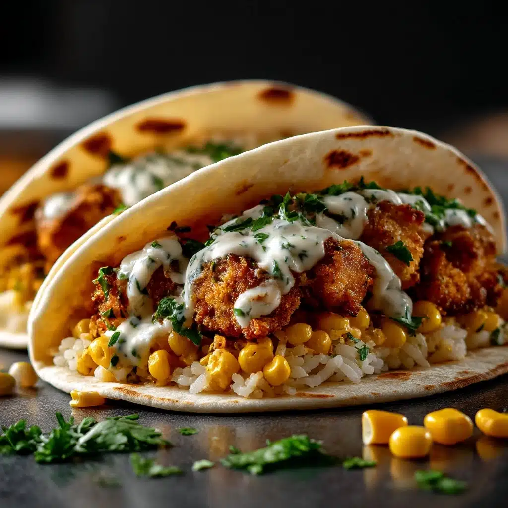 Fried Chicken Street Corn Taco with Jalapeno Lime Ranch Recipe - Recipe Image