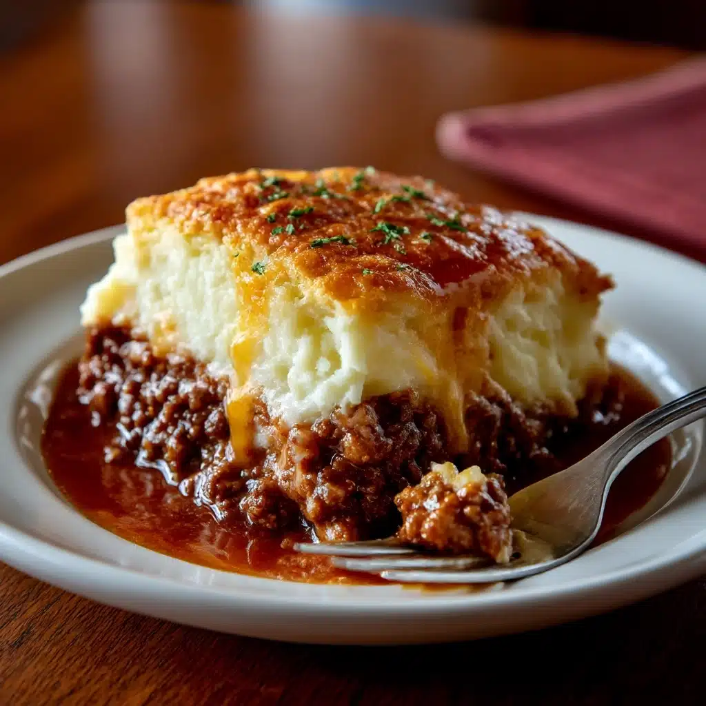 Sausage and Gravy Pie with Biscuit Crust Recipe - Recipe Image