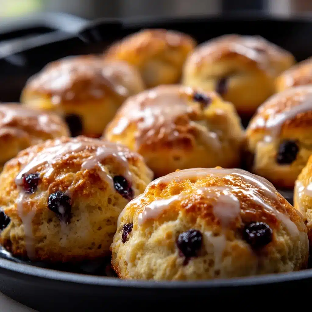 Sweet Blueberry Biscuits With Lemon Glaze Recipe - Recipe Image