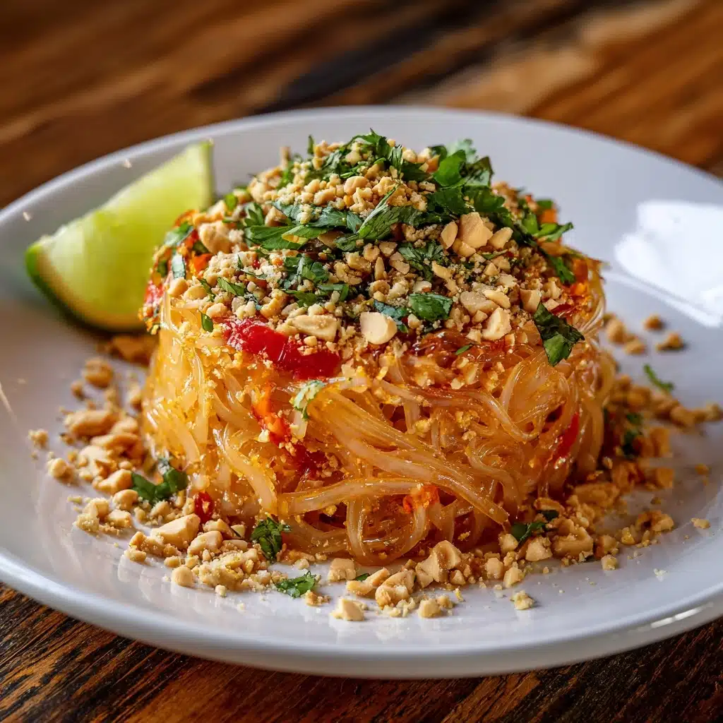 Rainbow Vegetarian Pad Thai with Peanuts and Basil Recipe - Recipe Image