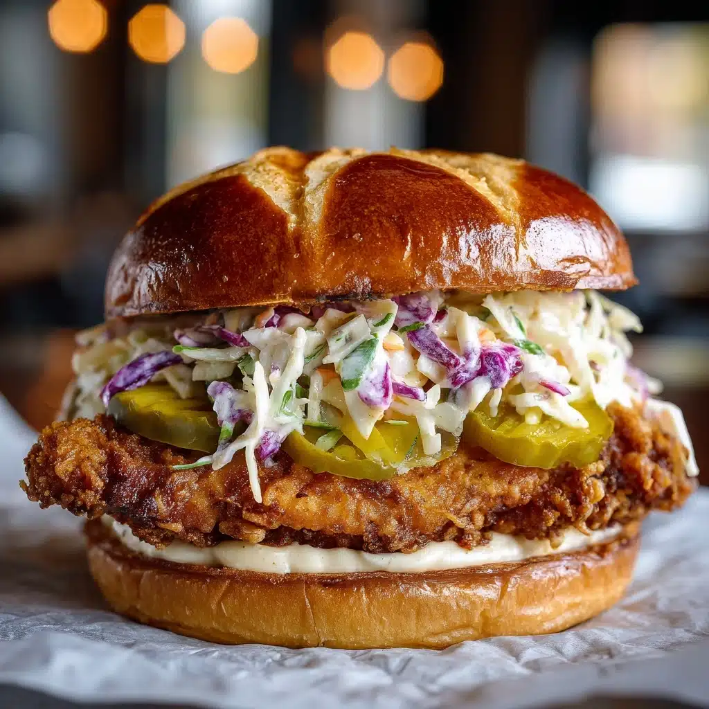 Summertime Fried Chicken Sandwiches with Tangy Slaw Recipe - Recipe Image