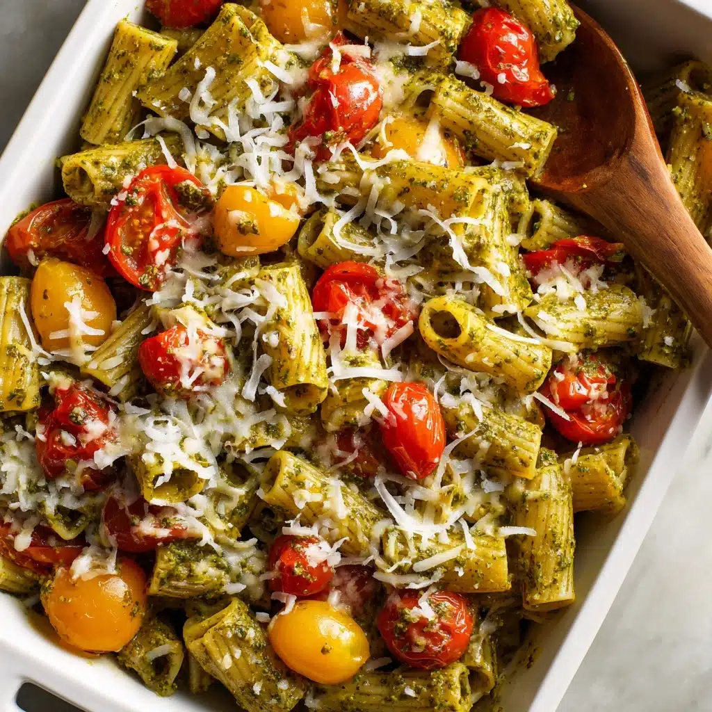 Healthy Baked Pesto Rigatoni Recipe - Recipe Image