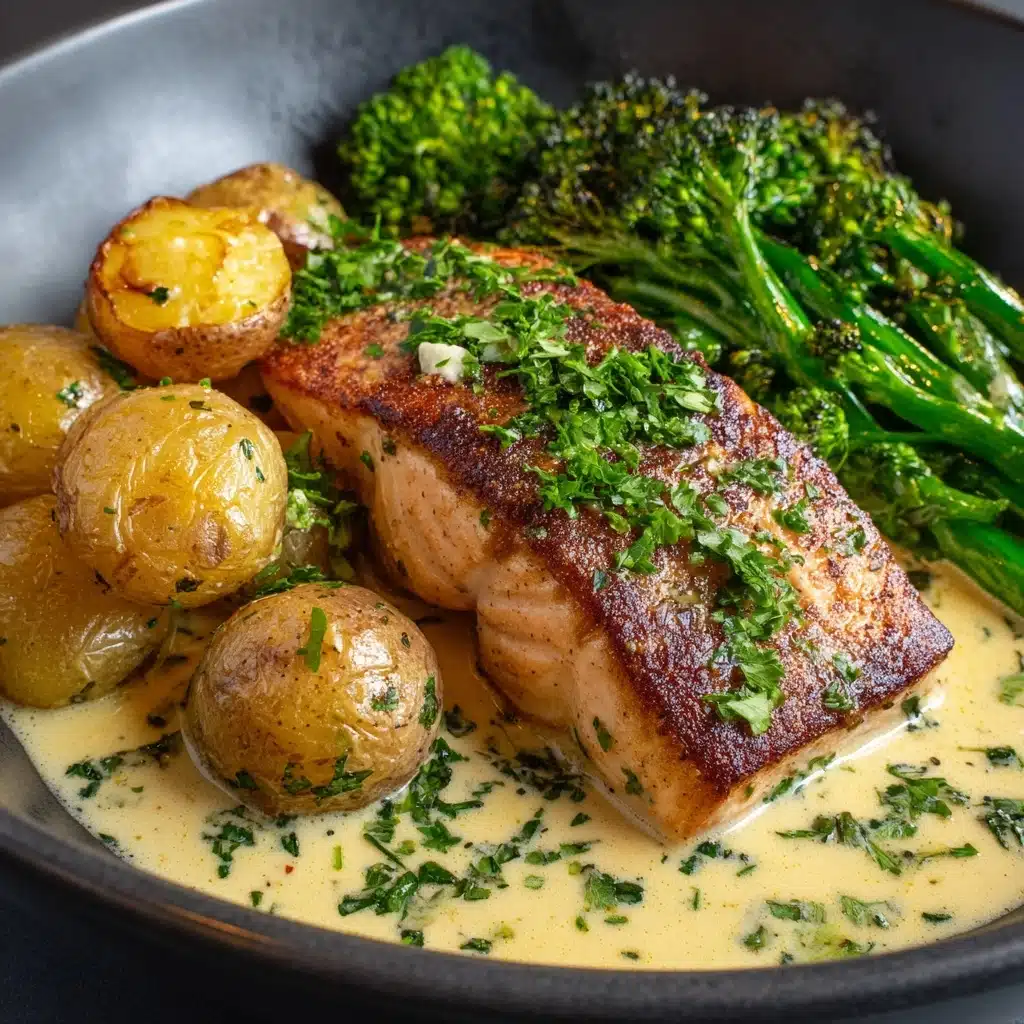 Baked Salmon with Amazing Lemon Sauce Recipe - Recipe Image