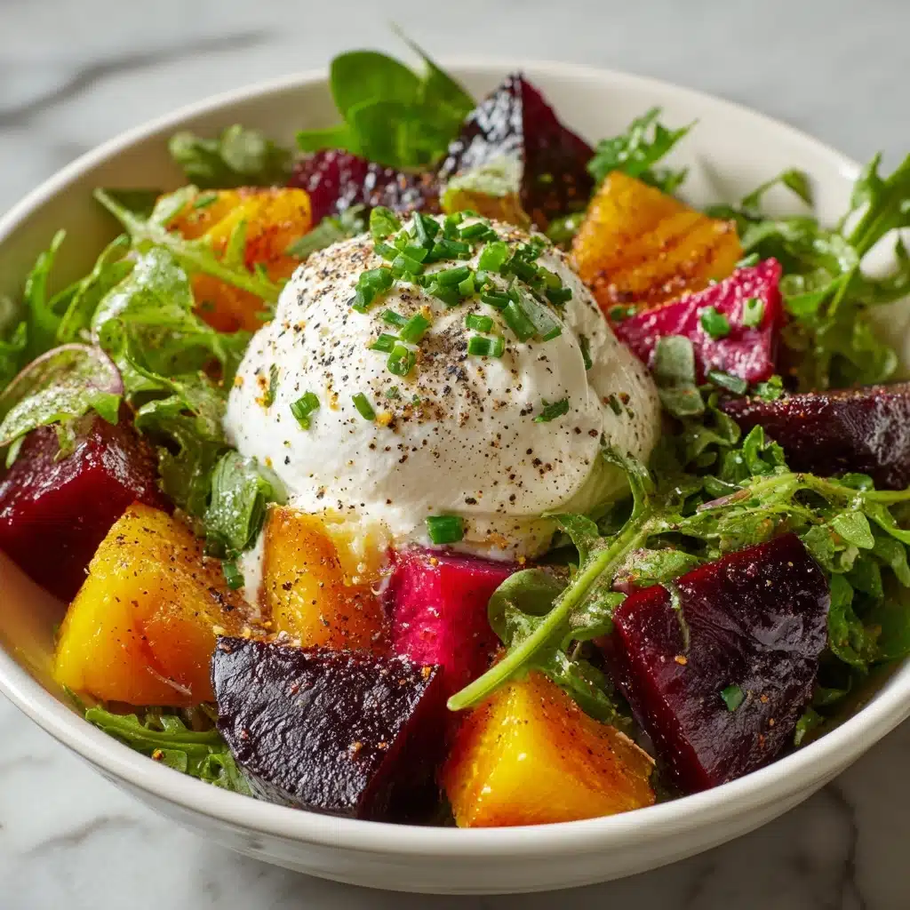 Beet and Burrata Salad with Fried Bread Recipe - Recipe Image