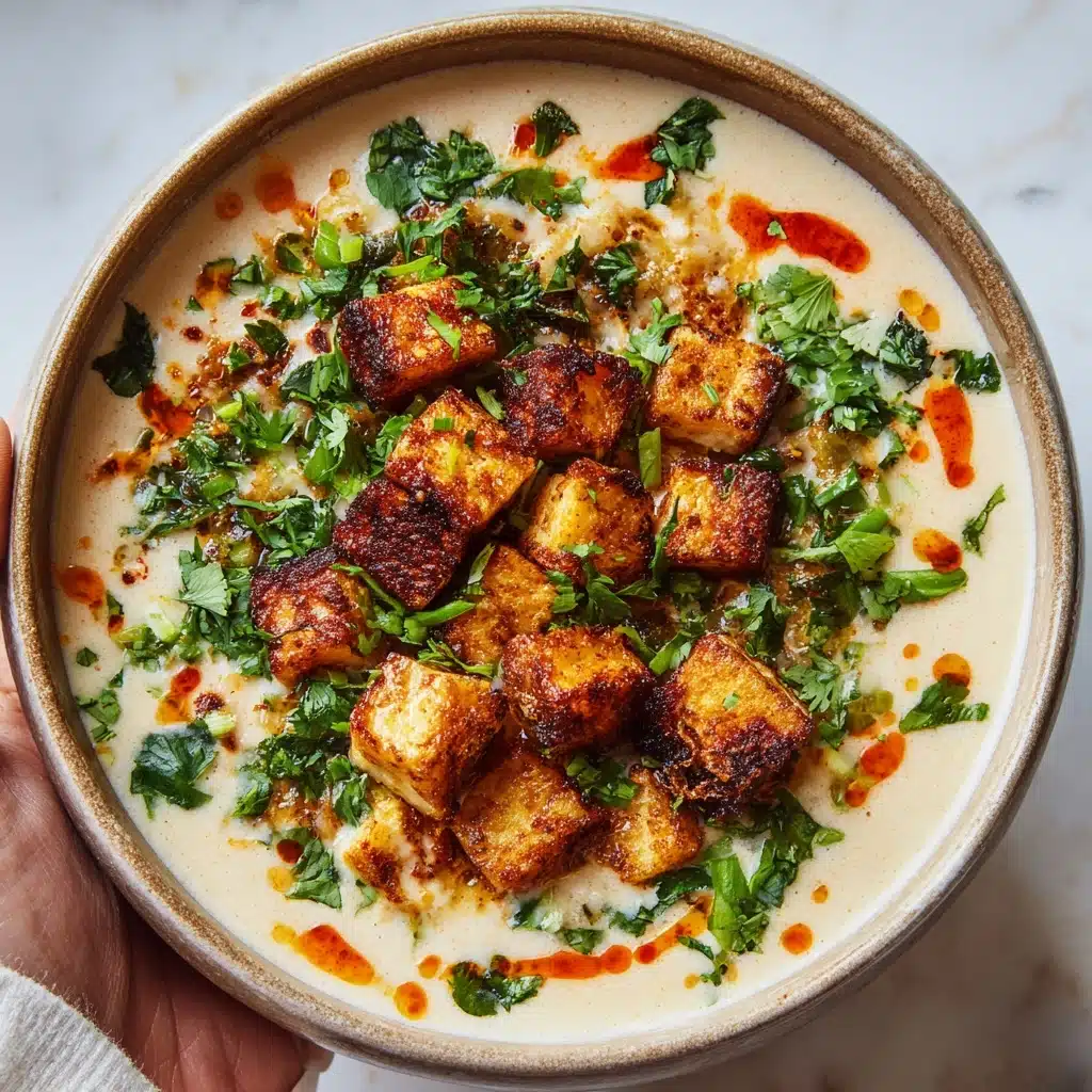Spicy White Chicken Soup with Seasoned Tots Recipe - Recipe Image