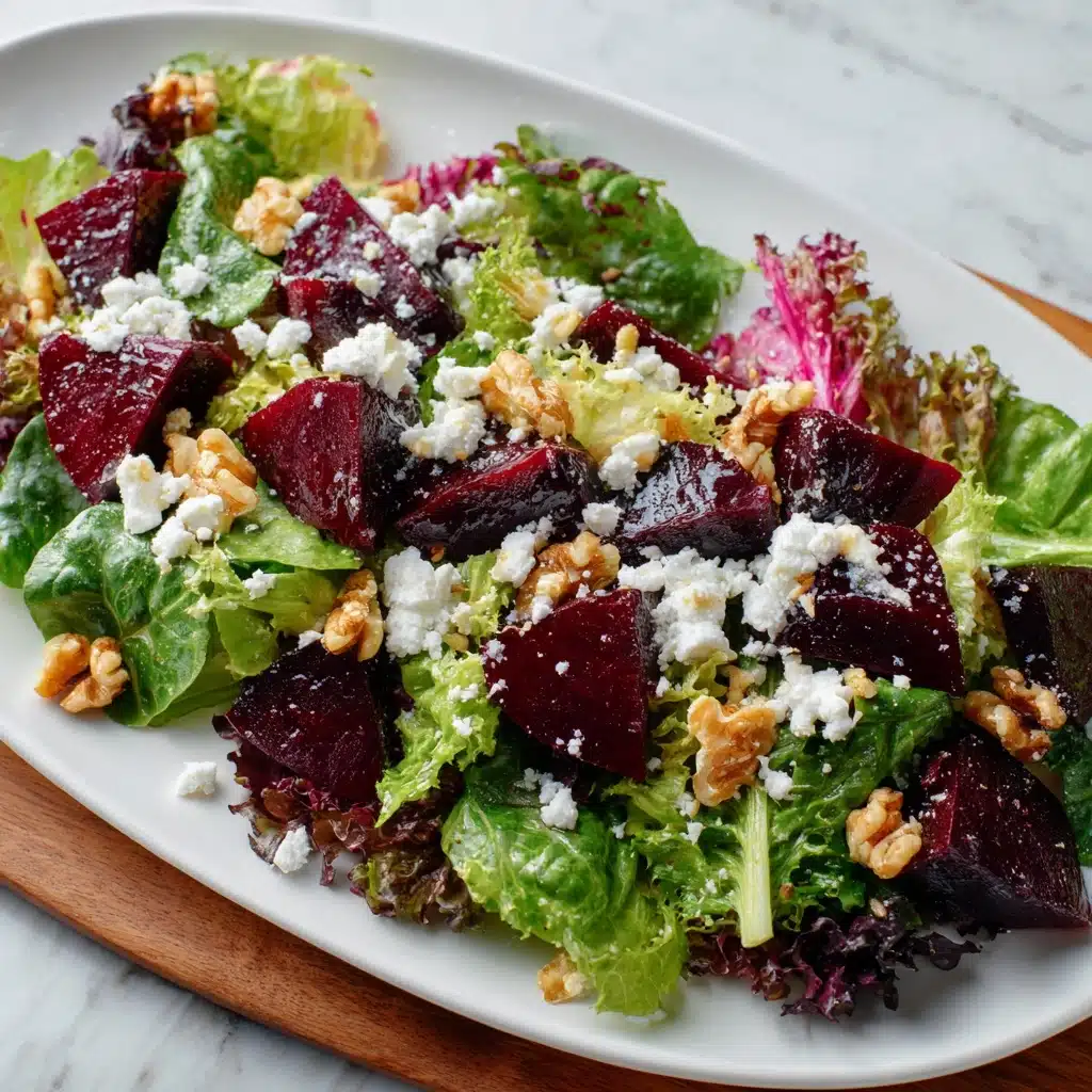 Roasted Beet Salad with Goat Cheese, Walnuts & Honey-Dijon Vinaigrette Recipe - Recipe Image