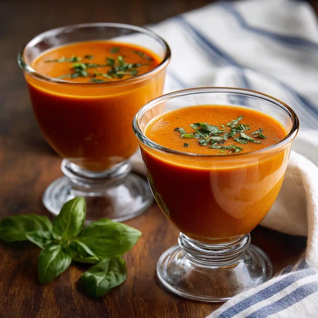 Chilled Creamy Tomato Basil Soup Recipe - Recipe Image