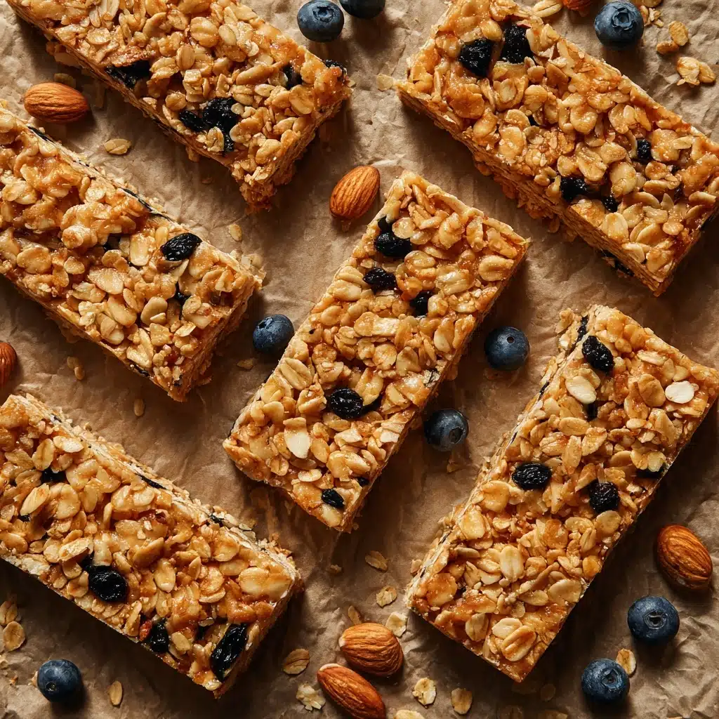 Almond, Blueberry & Date Homemade Granola Bars Recipe - Recipe Image
