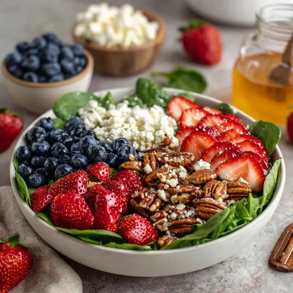 Spinach Salad with Berries, Pecans & Raspberry Vinaigrette Recipe - Recipe Image