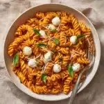 Pasta with Sun-Dried Tomato Pesto and Mozzarella Pearls Recipe
