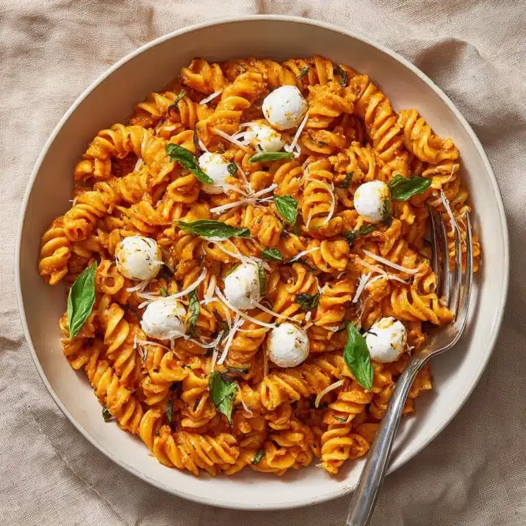 Pasta with Sun-Dried Tomato Pesto and Mozzarella Pearls Recipe