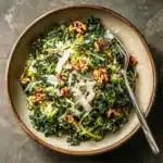 Kale & Brussels Sprout Salad with Walnuts, Parmesan & Lemon-Mustard Dressing Recipe