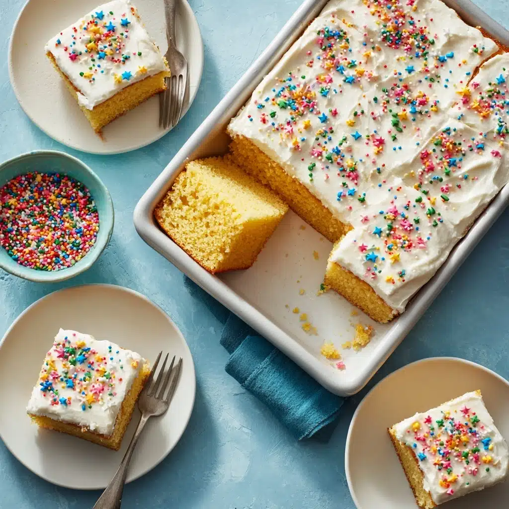 Vanilla Sheet Cake with Cream Cheese Frosting Recipe - Recipe Image
