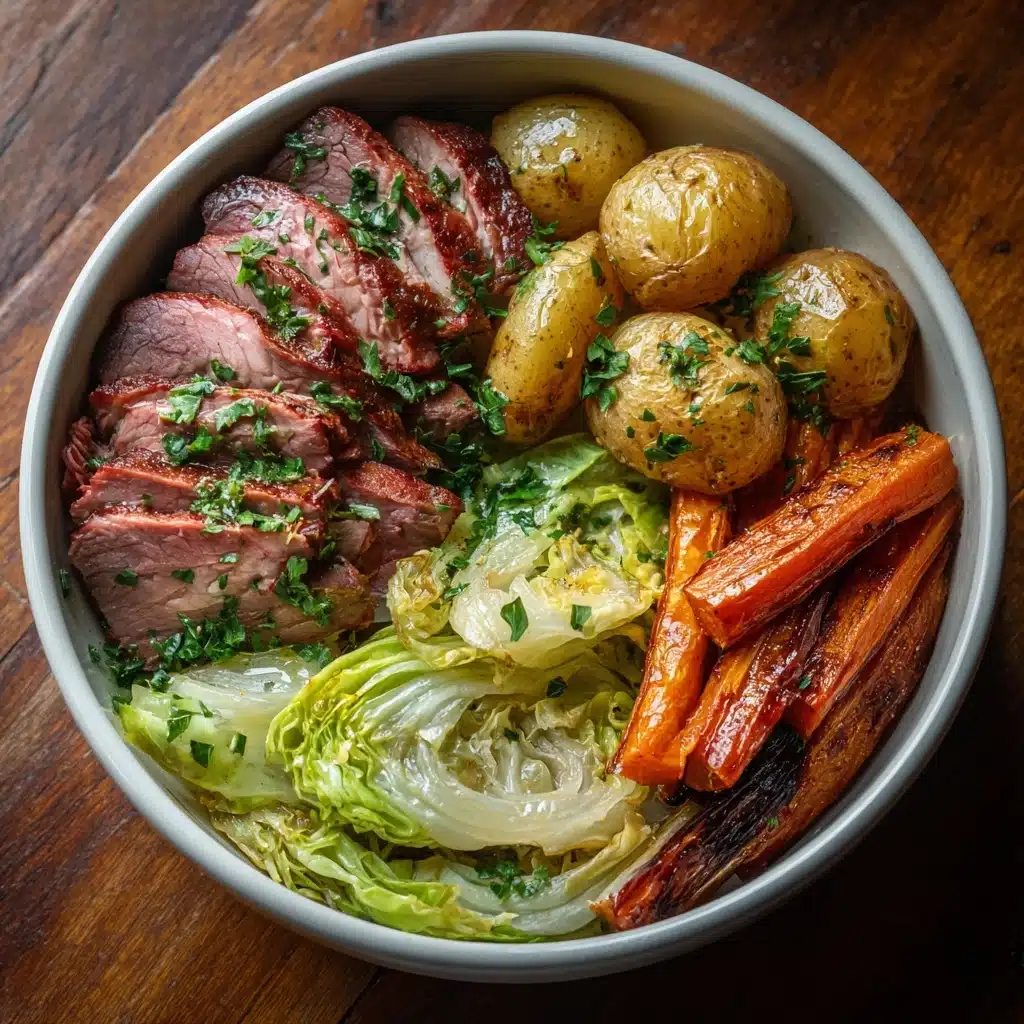 Roasted Corned Beef and Cabbage with Horseradish Cream Sauce Recipe - Recipe Image