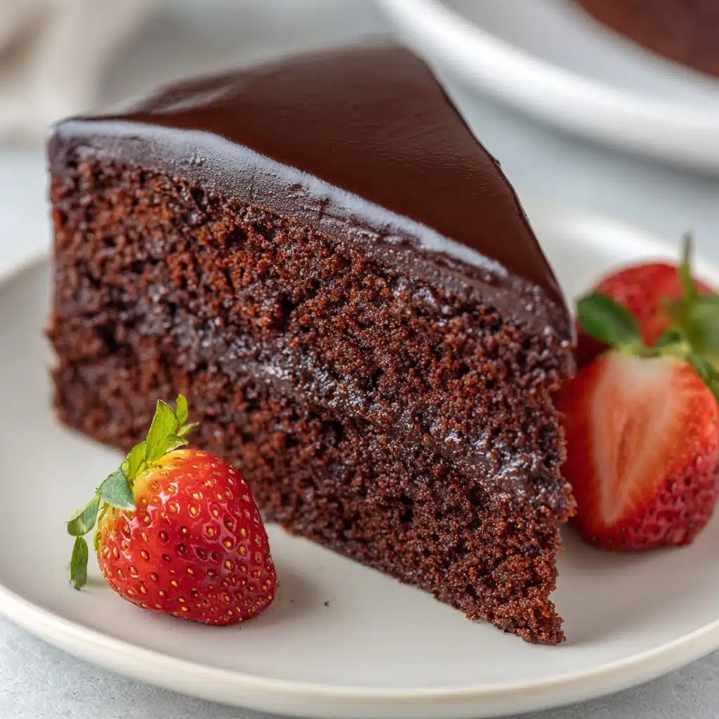 Flourless Chocolate Almond Cake with Chocolate Ganache Frosting Recipe - Recipe Image