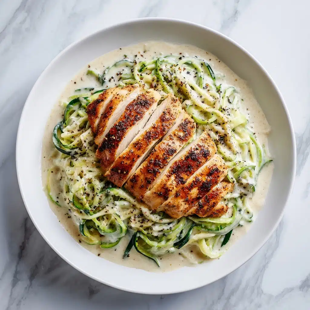 Easy Chicken and Creamy Alfredo Zoodles Recipe - Recipe Image