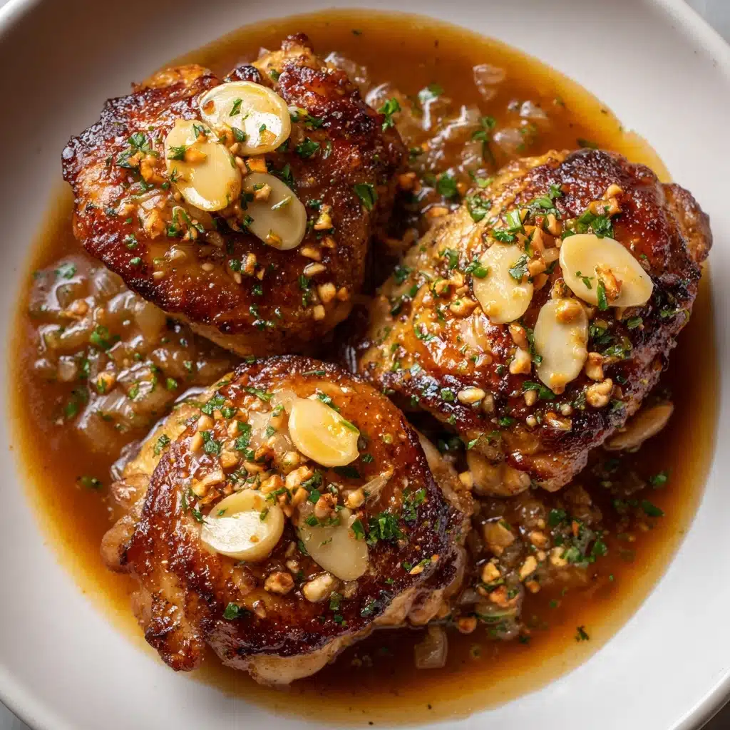 Garlic Chicken with Asiago Gravy Recipe - Recipe Image