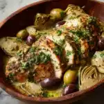 Mediterranean Lemon Chicken with Artichokes & Olives Recipe