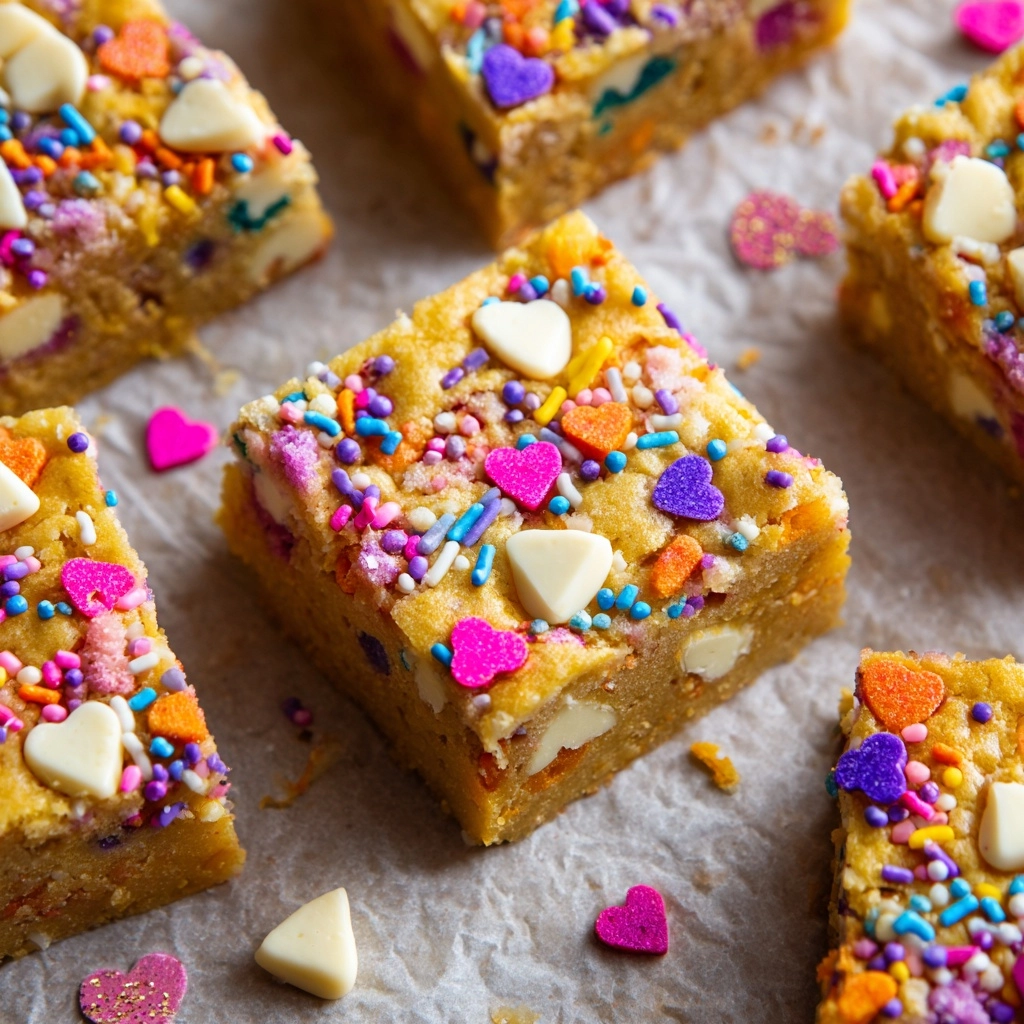 Funfetti Birthday Cake Blondies (No Cake Mix) Recipe
