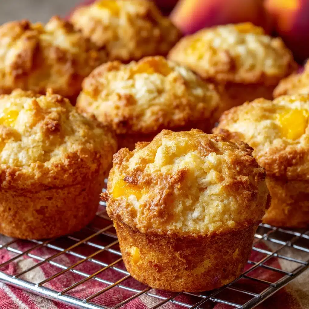 Bakery Style Peach Cobbler Muffins Recipe - Recipe Image