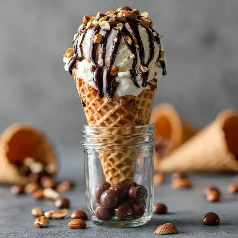 Tin Roof Ice Cream with Crushed Waffle Cone Recipe