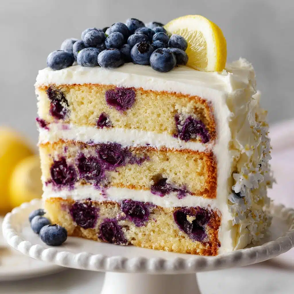Lemon Blueberry Layer Cake Recipe - Recipe Image