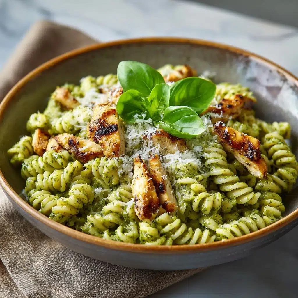One Pot Creamy Pesto Chicken Pasta Recipe - Recipe Image