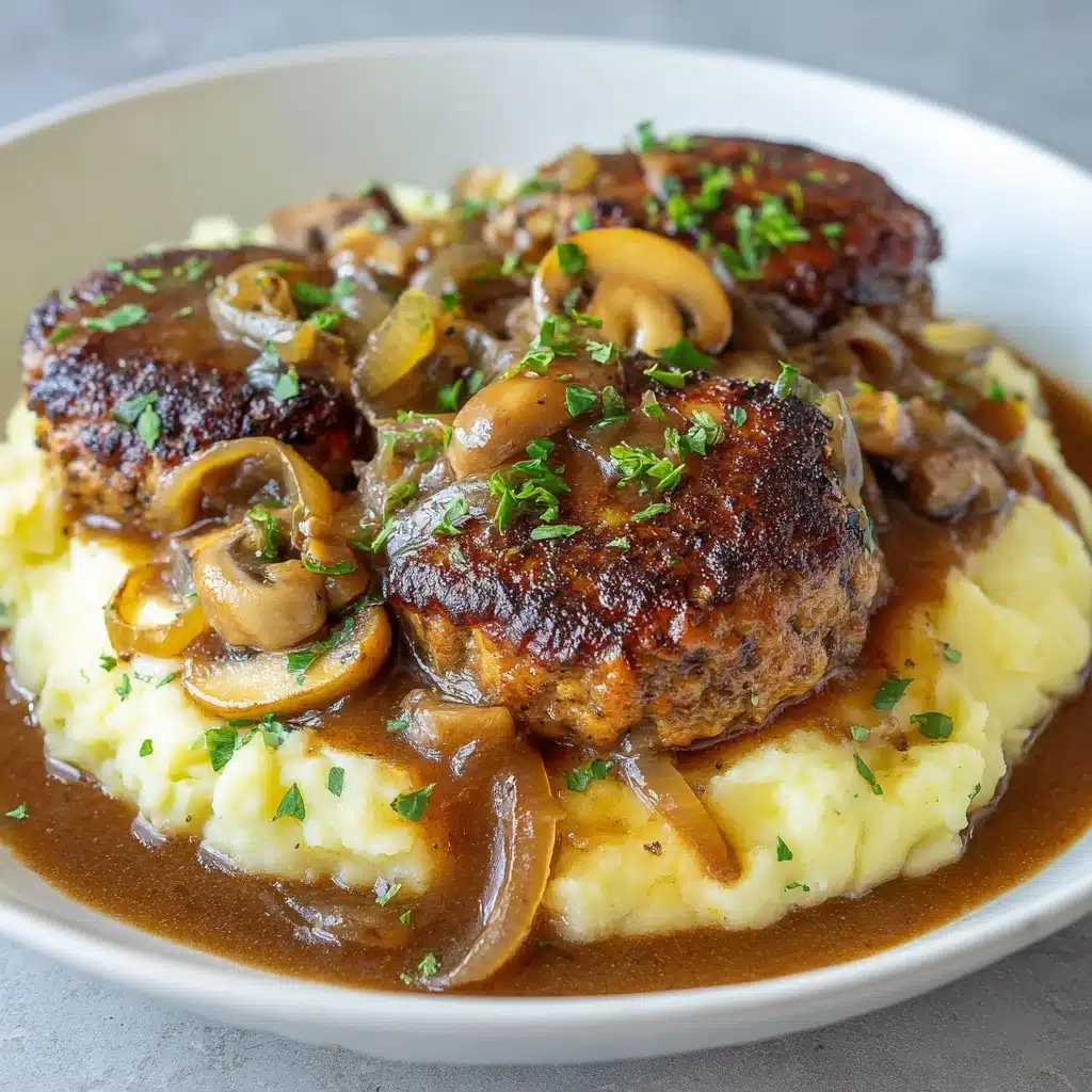 Bobby Flay Salisbury Steak with Mushroom Gravy Recipe - Recipe Image