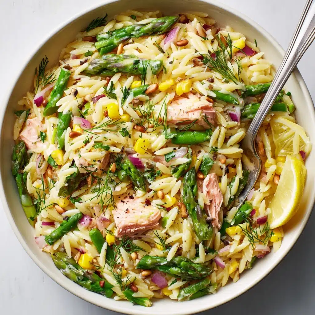 Salmon Asparagus Orzo Salad Recipe - Recipe Image