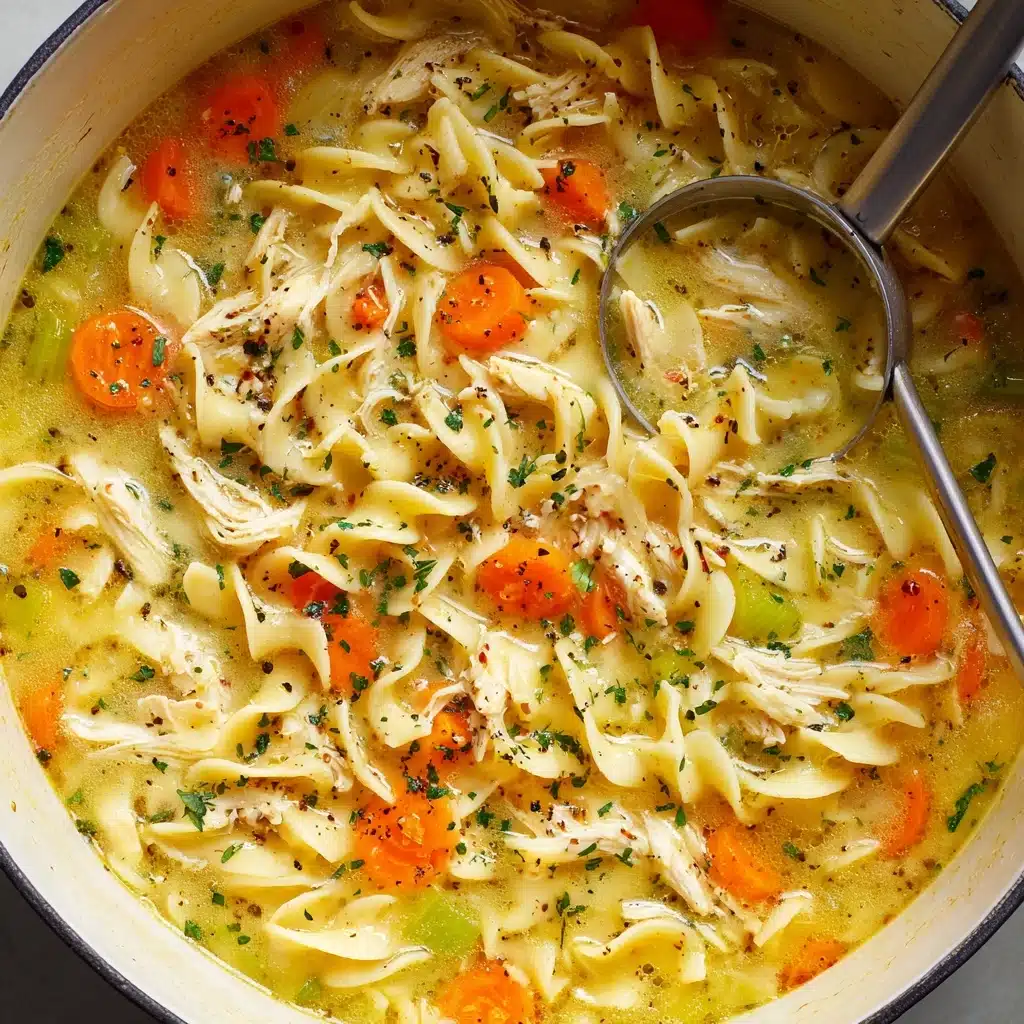 Creamy Lemon Chicken Noodle Soup Recipe - Recipe Image